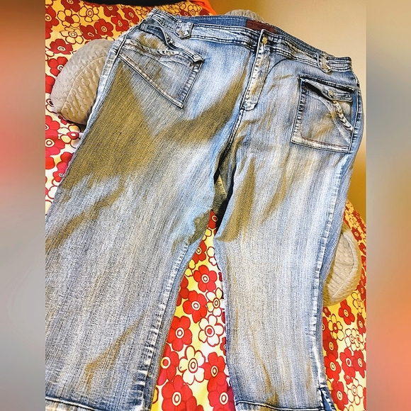 {Crest} Capri Jeans Stretch Distressed, Size 23/24 - Picture 3 of 14